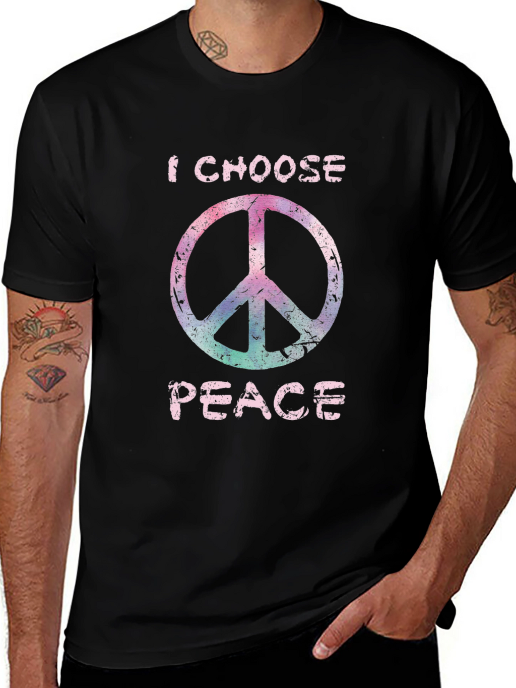 I Choose Peace Graphic Tee - Stylish Black T-Shirt