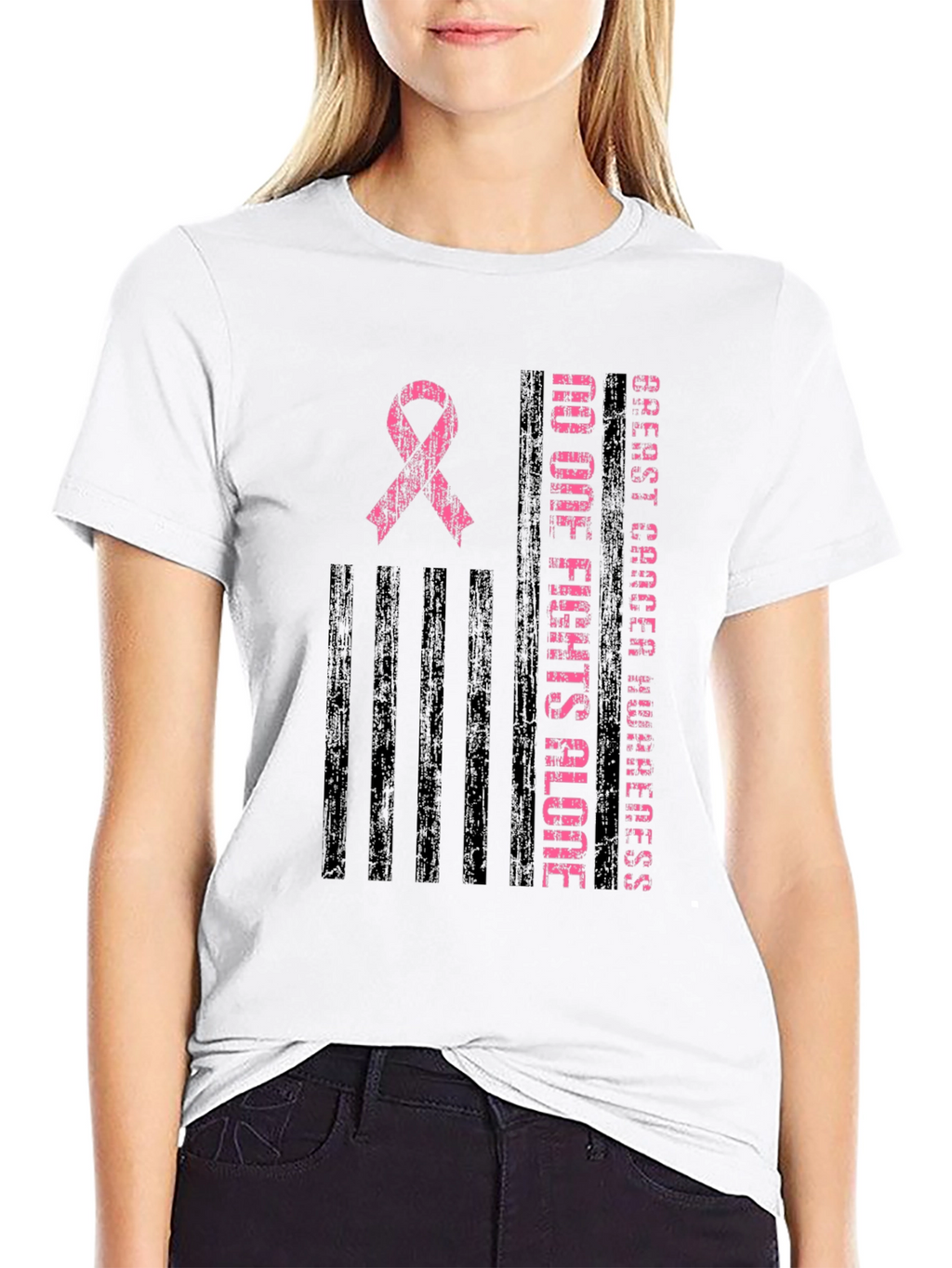 Breast Cancer Awareness Ribbon Graphic Tee