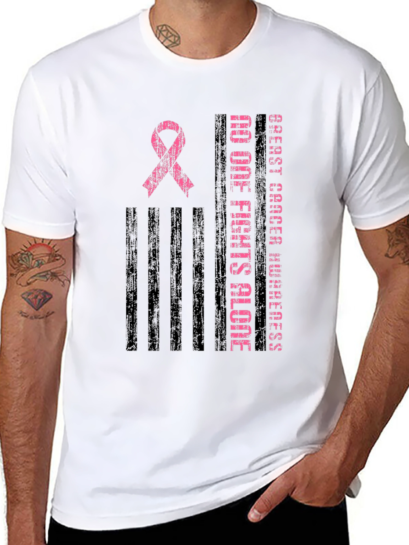 Breast Cancer Awareness Ribbon Graphic Tee