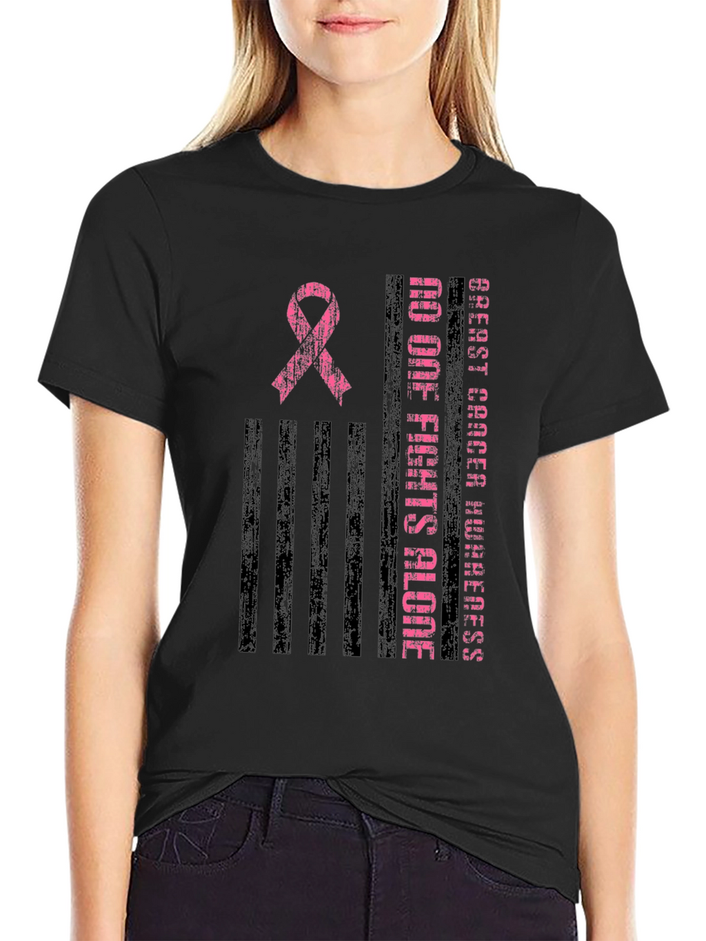Breast Cancer Awareness Ribbon Graphic Tee