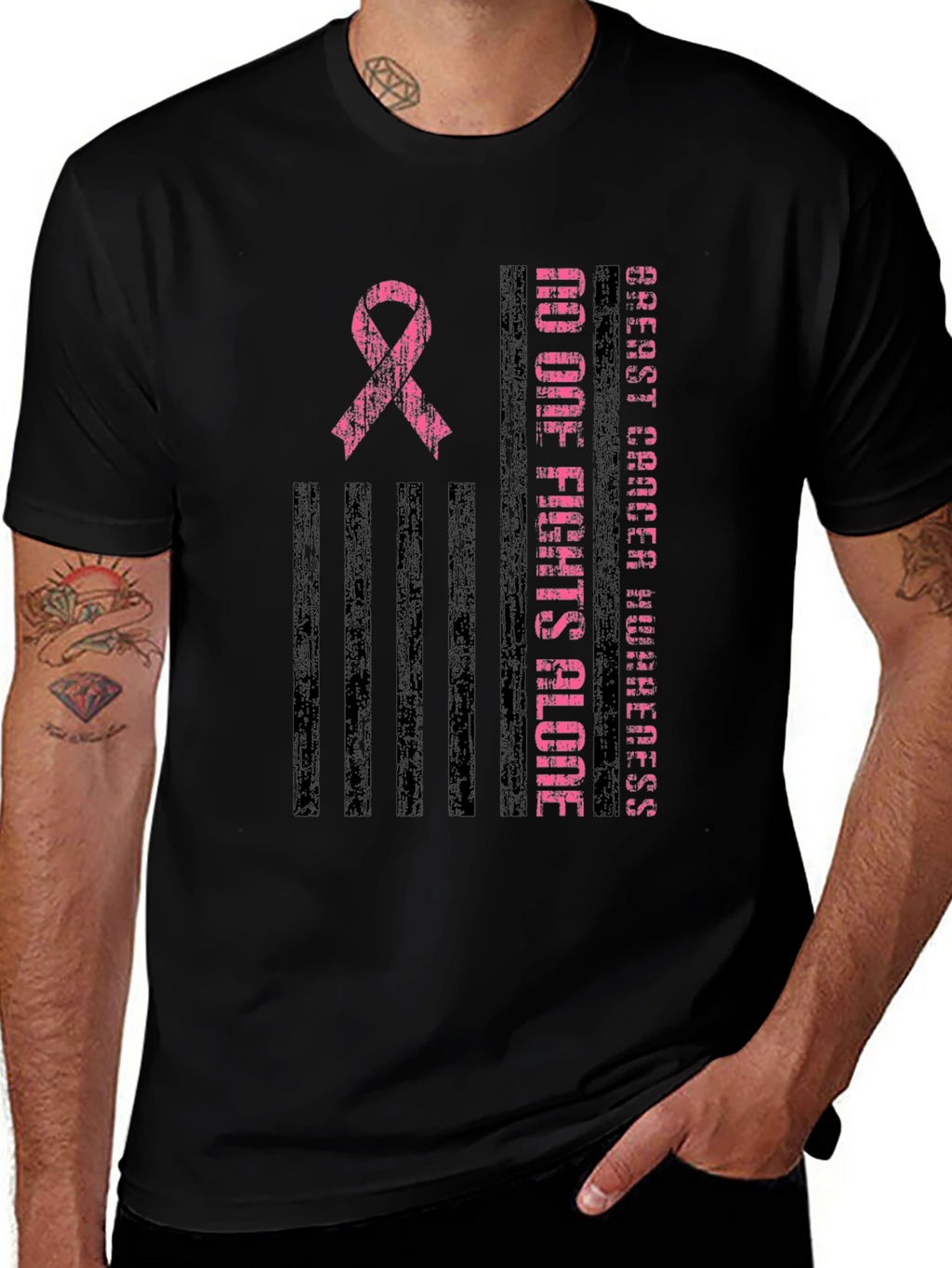 Breast Cancer Awareness Ribbon Graphic Tee