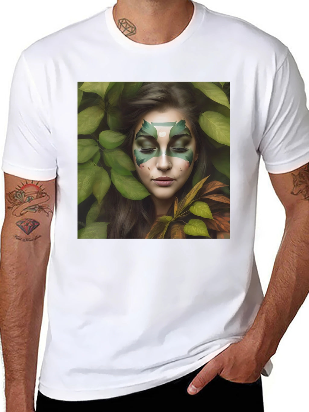 Nature Spirit Graphic Tee - Black Cotton Blend Shirt