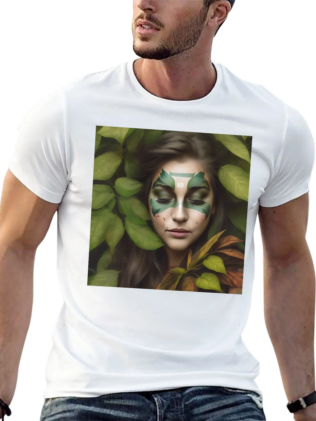 Nature Spirit Graphic Tee - Black Cotton Blend Shirt