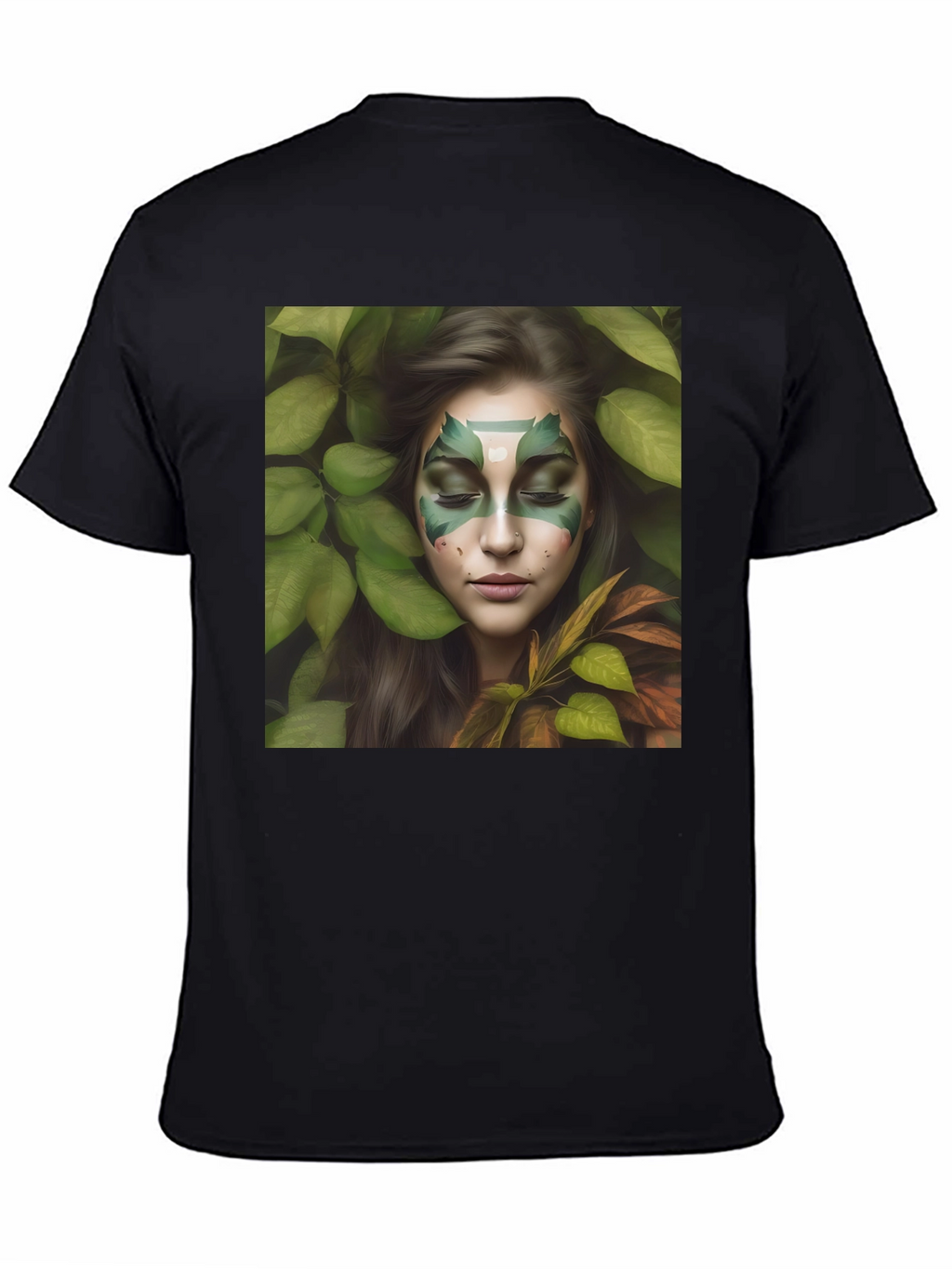 Nature Spirit Graphic Tee - Black Cotton Blend Shirt