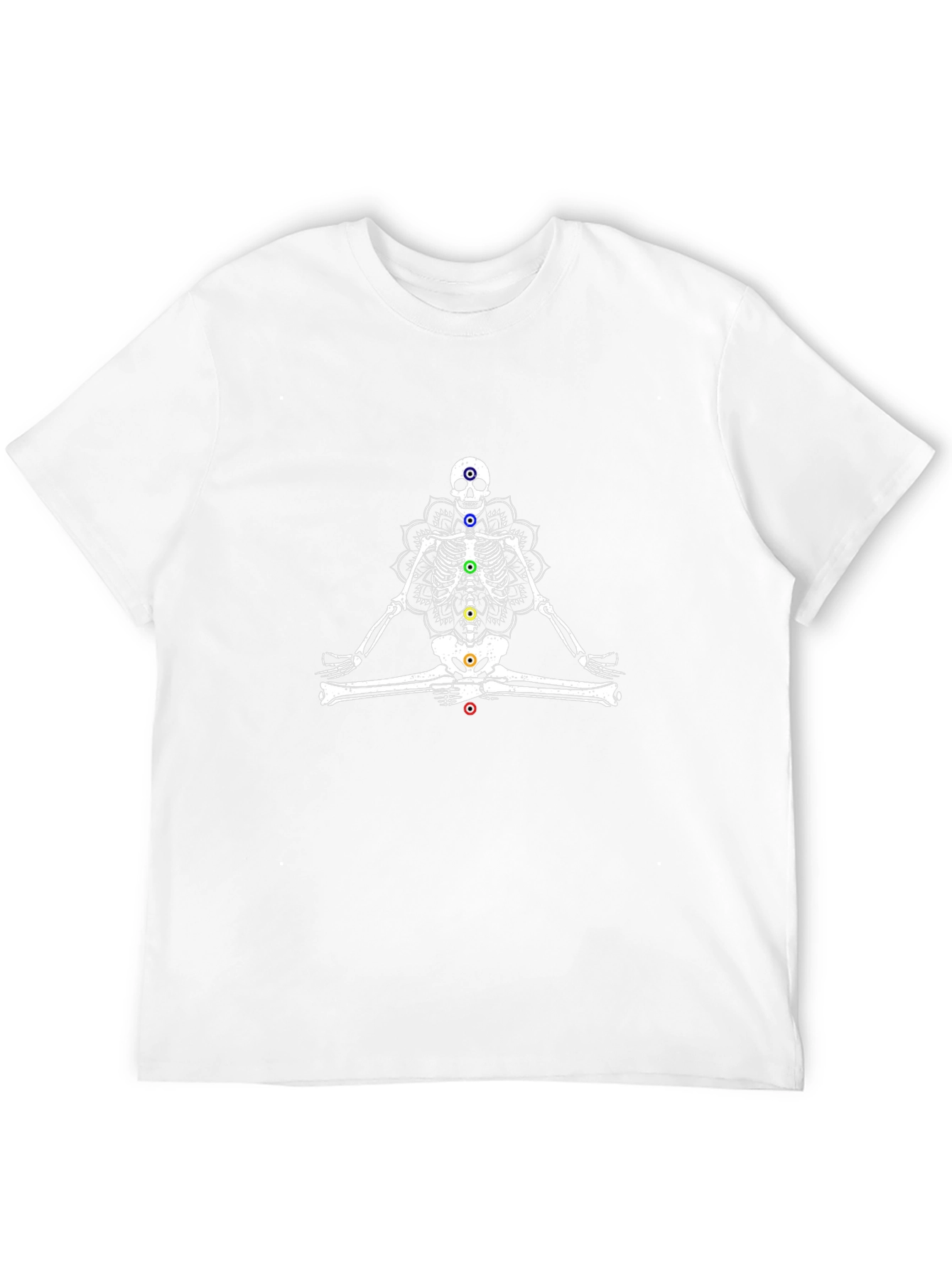 Meditating Skeleton Chakra T-Shirt - Black