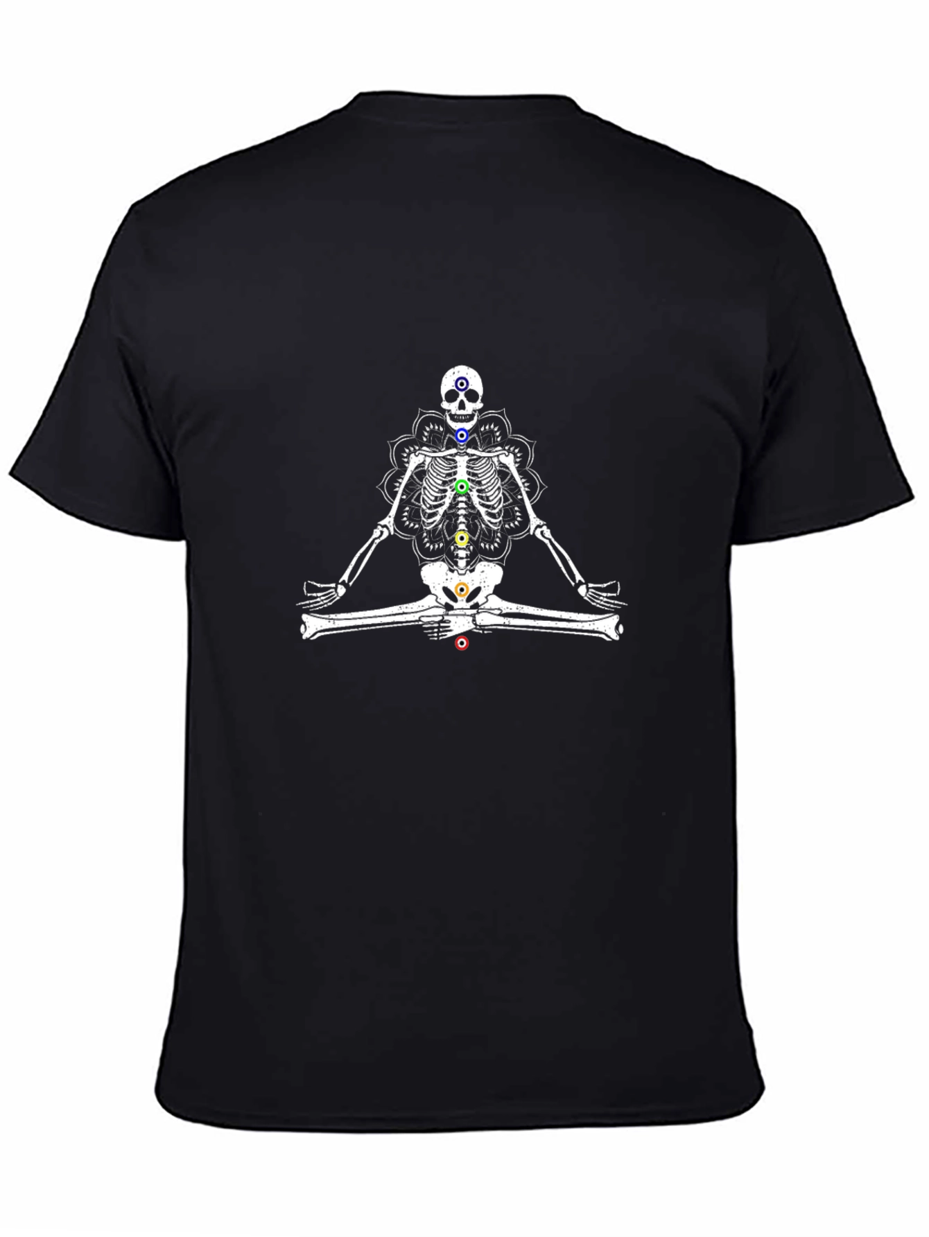 Meditating Skeleton Chakra T-Shirt - Black