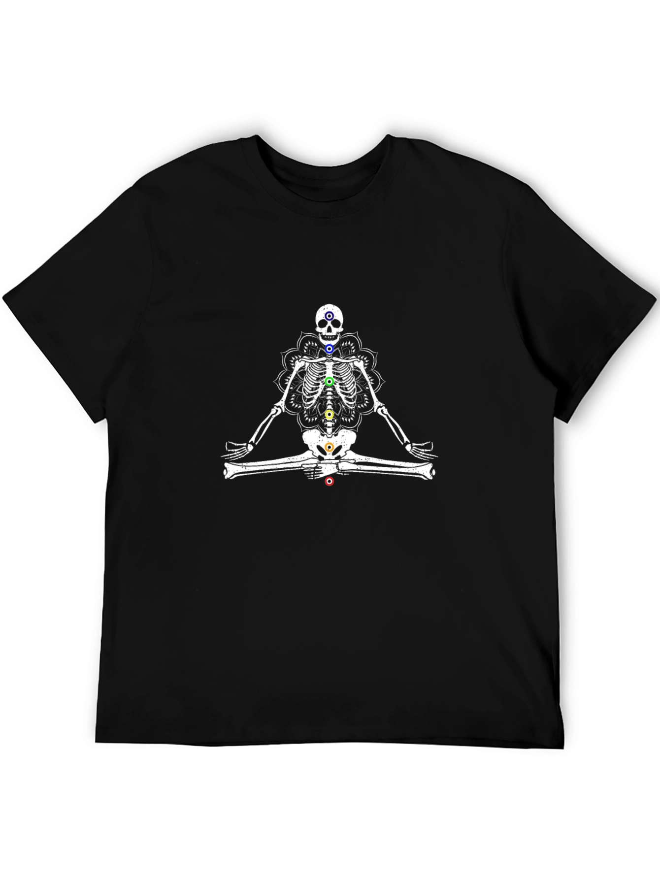 Meditating Skeleton Chakra T-Shirt - Black
