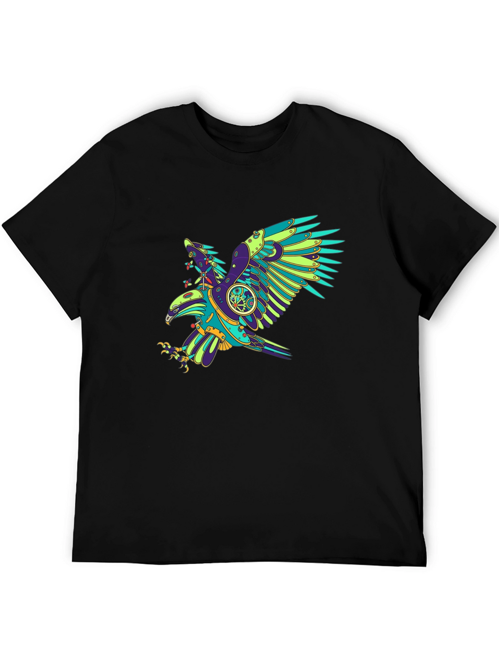 Steampunk Eagle Graphic Black T-Shirt