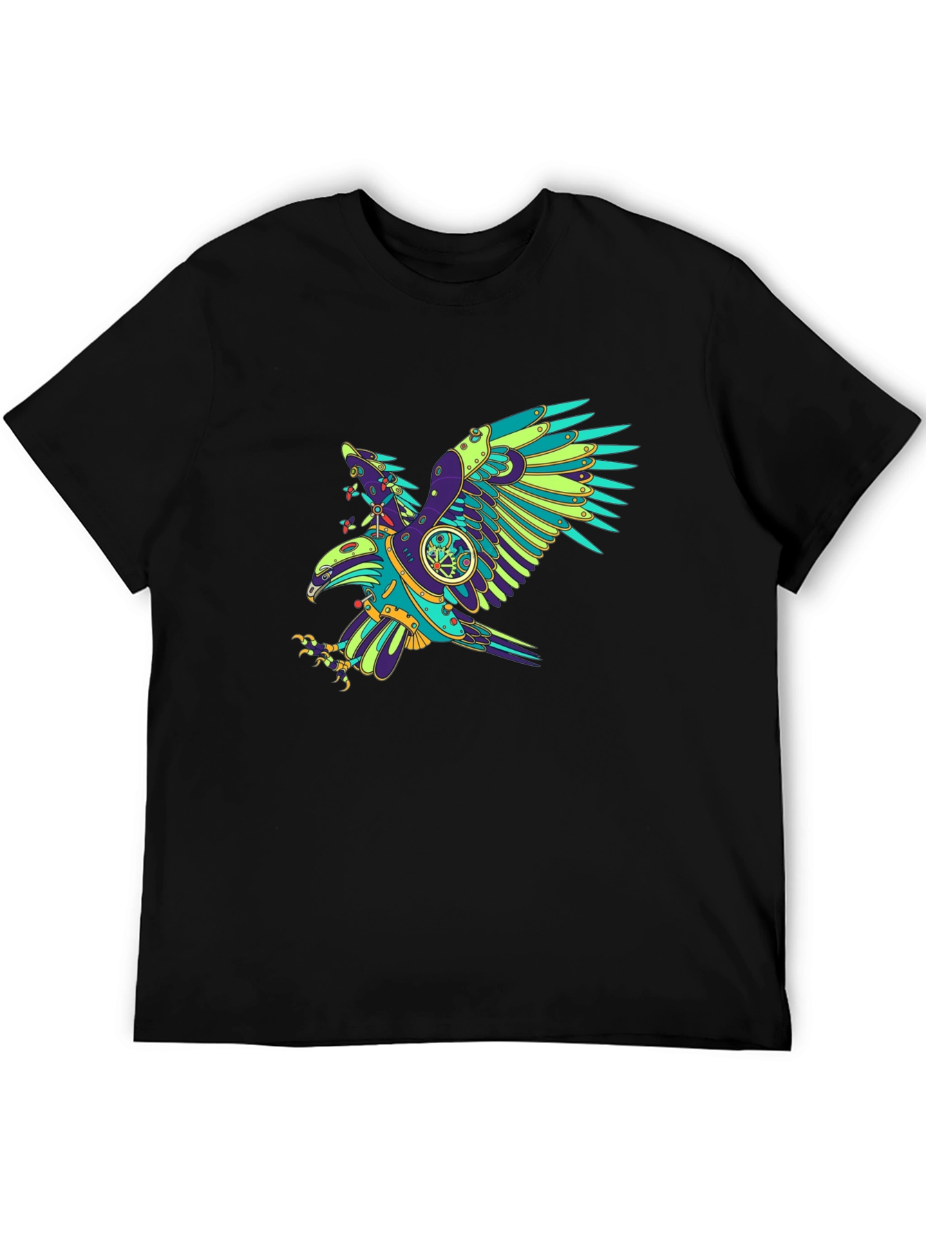 Steampunk Eagle Graphic Black T-Shirt
