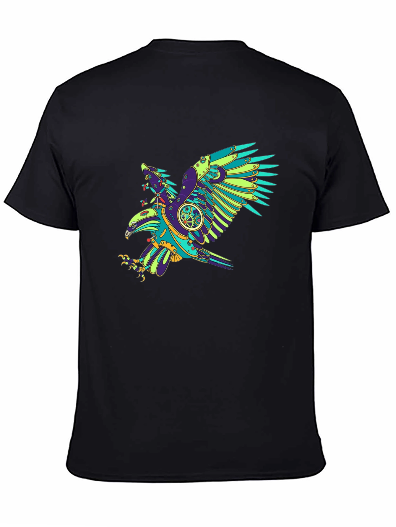 Steampunk Eagle Graphic Black T-Shirt