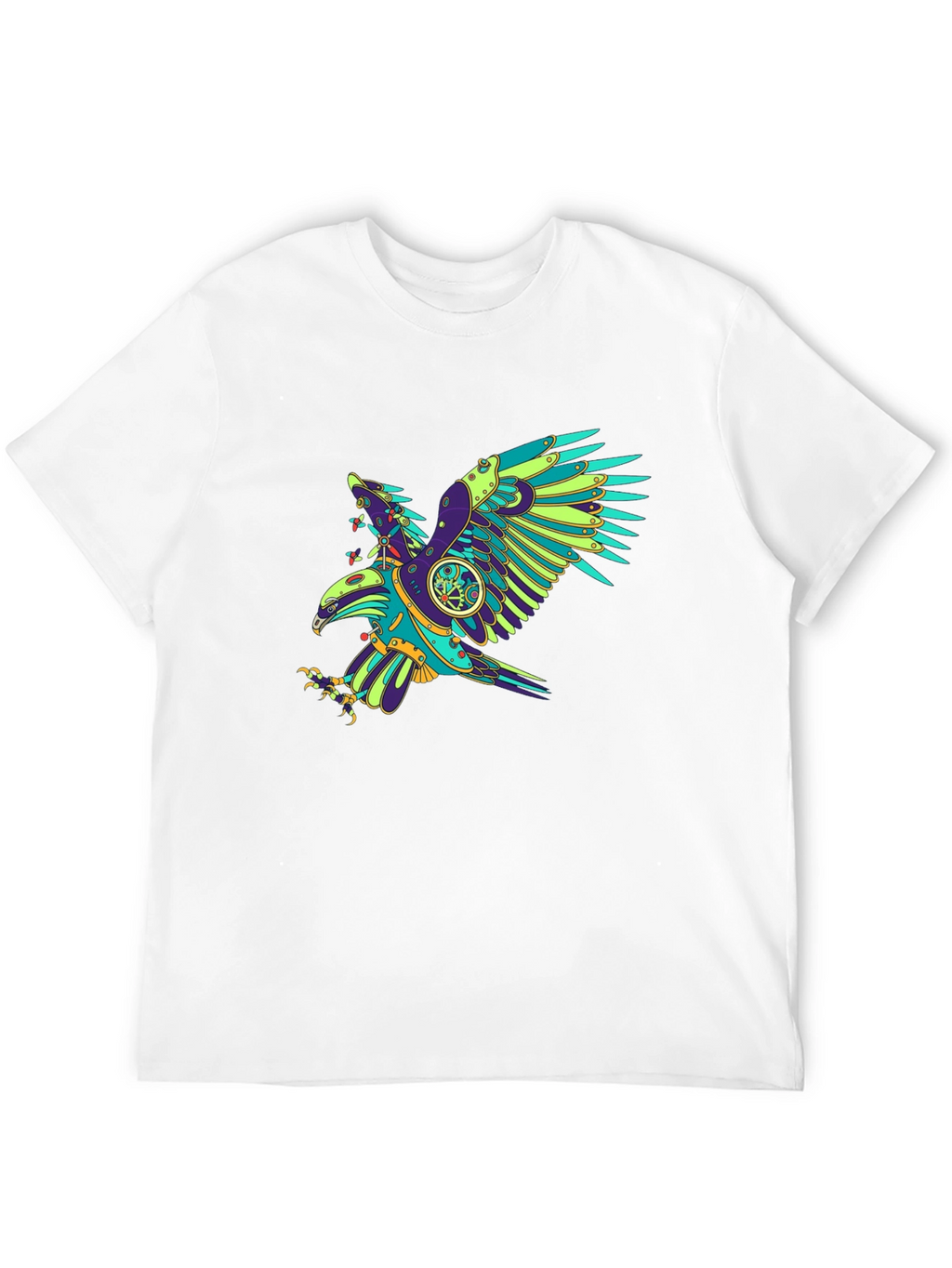 Steampunk Eagle Graphic Black T-Shirt