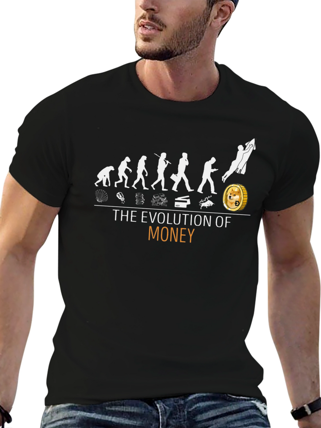 Evolution of Money T-Shirt - Crypto Dogecoin