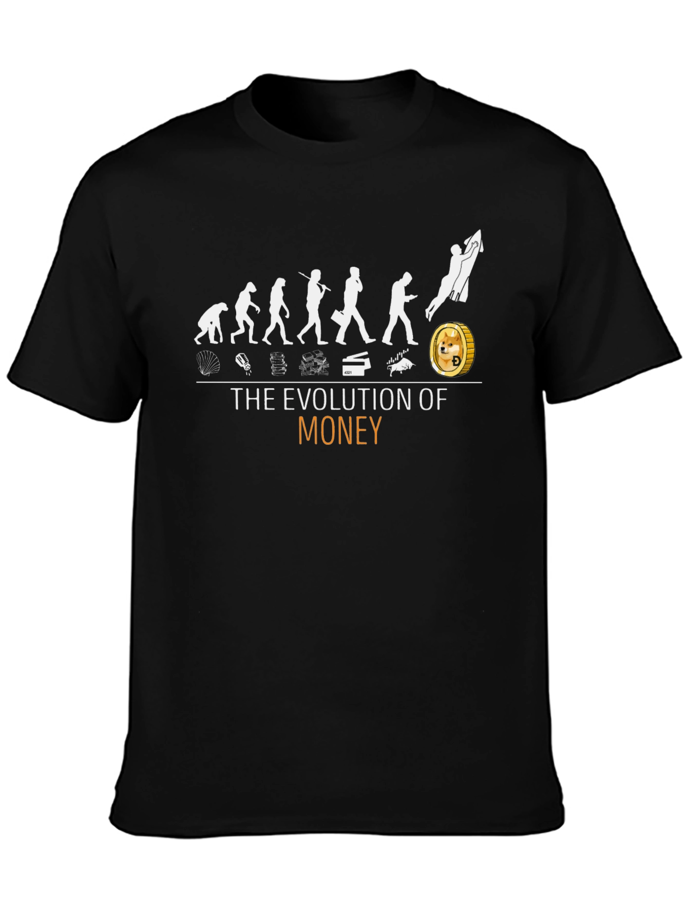 Evolution of Money T-Shirt - Crypto Dogecoin