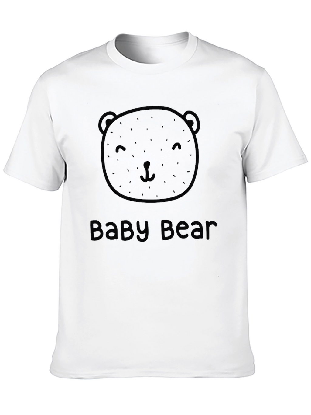 Baby Bear Black Cotton Graphic T-Shirt
