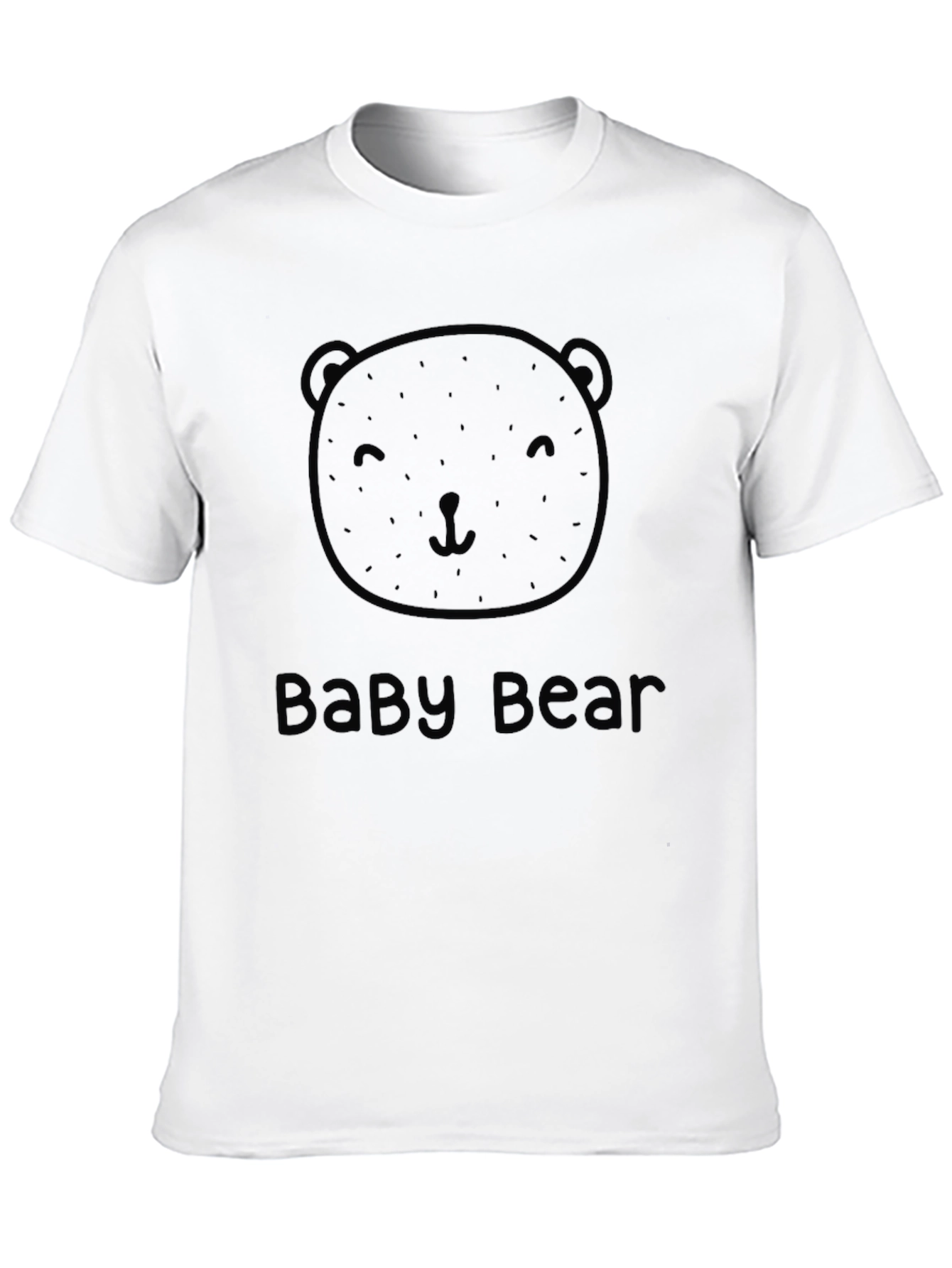 Baby Bear Black Cotton Graphic T-Shirt
