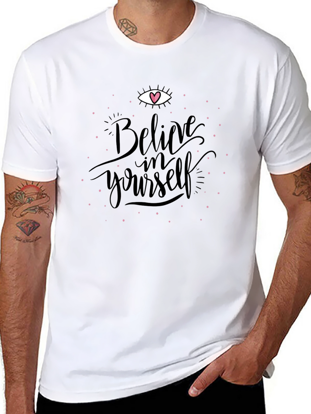 Believe in Yourself Graphic Tee - Black Cotton