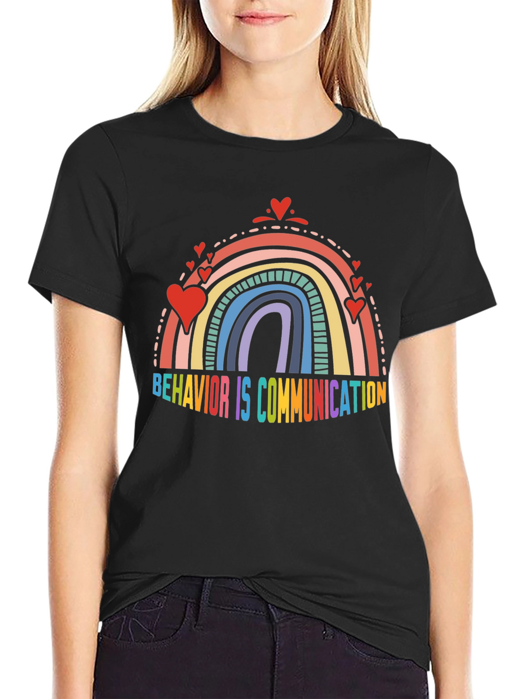 Behavior is Communication Rainbow Heart T-Shirt