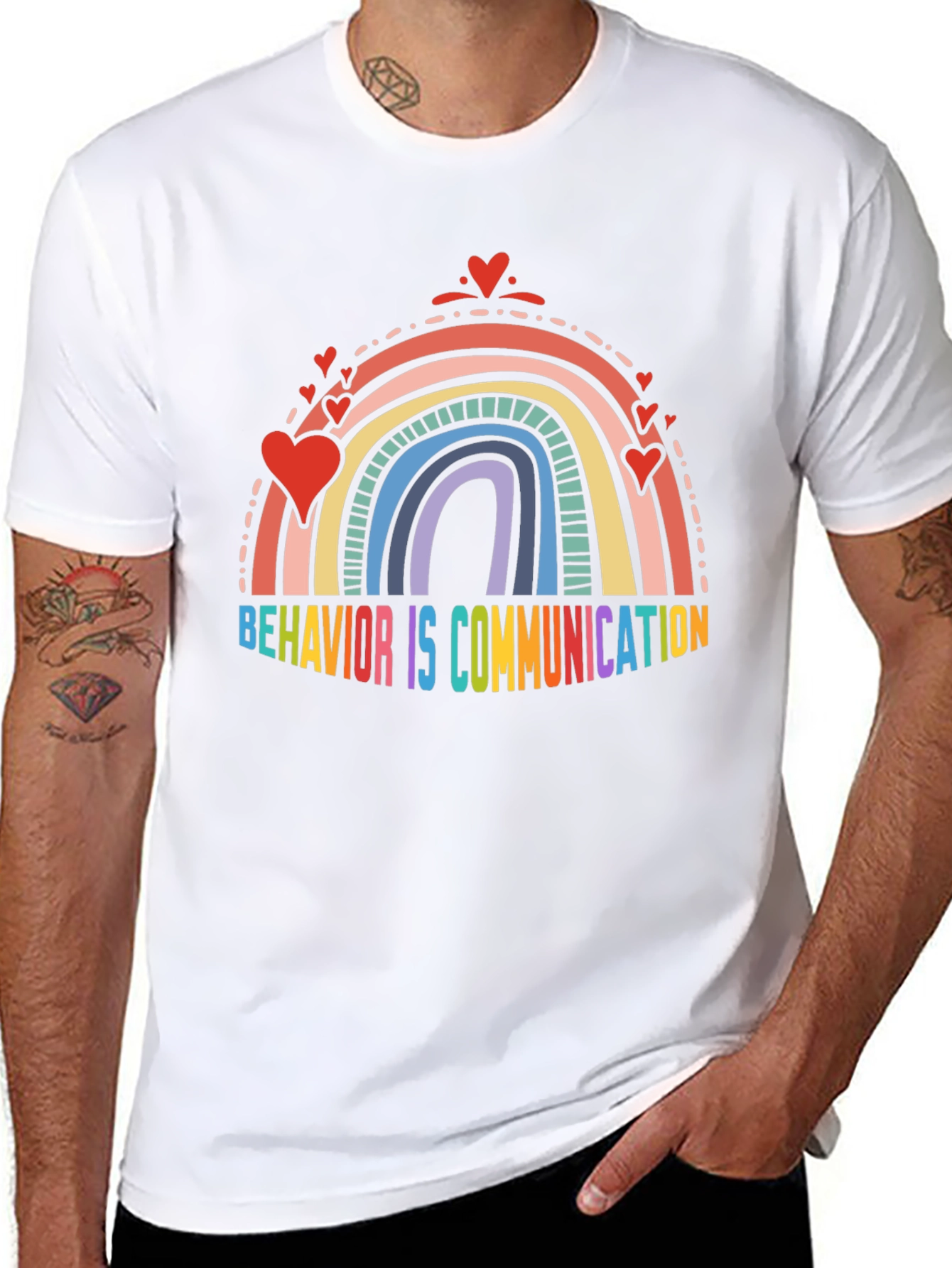 Behavior is Communication Rainbow Heart T-Shirt