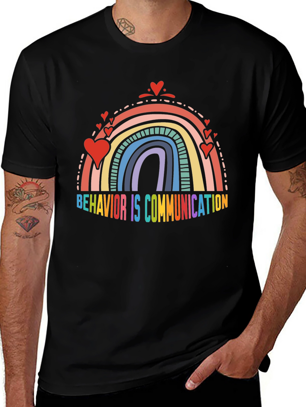 Behavior is Communication Rainbow Heart T-Shirt