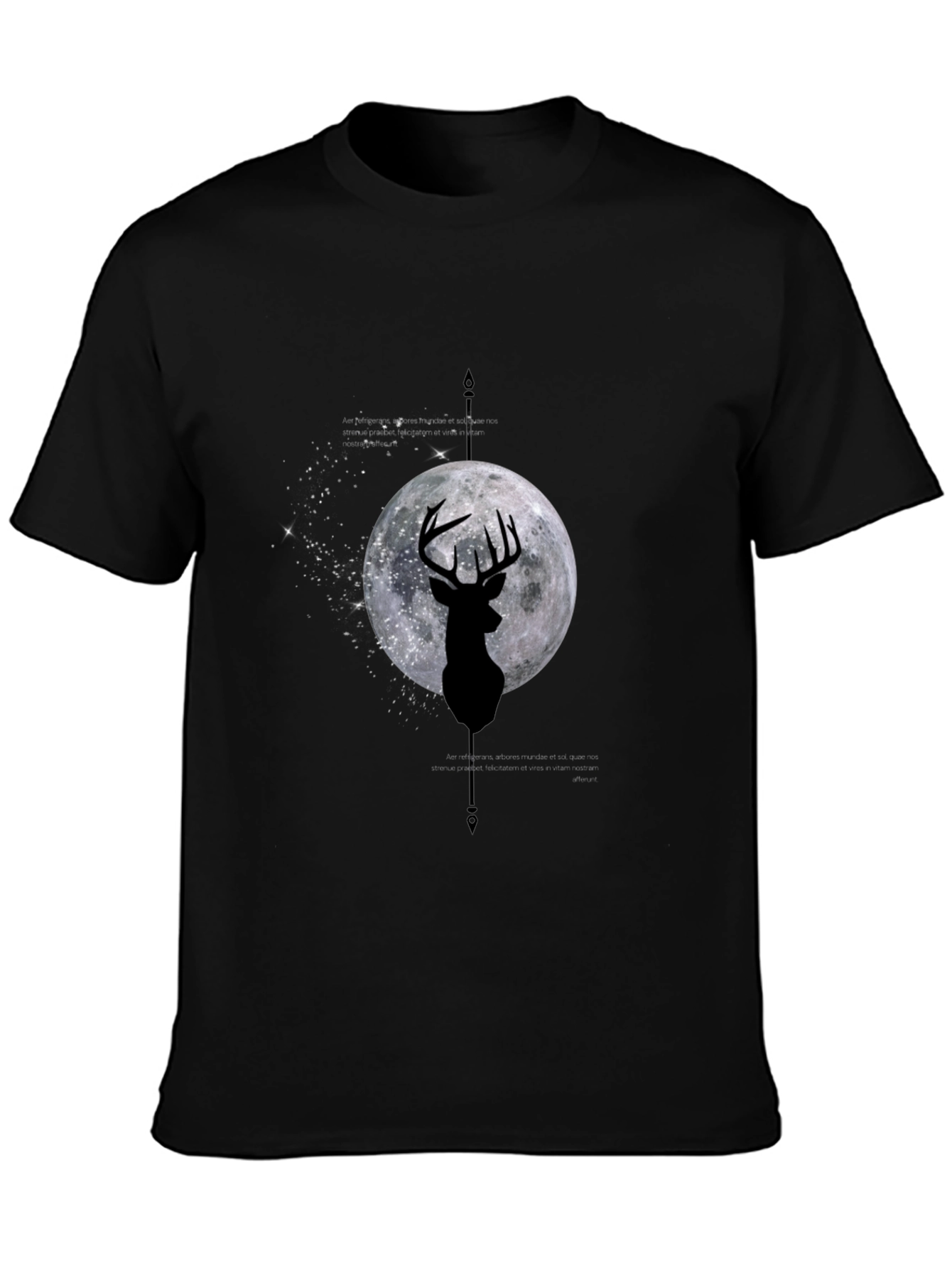 Deer Moon Graphic Tee - Mens Black T-Shirt