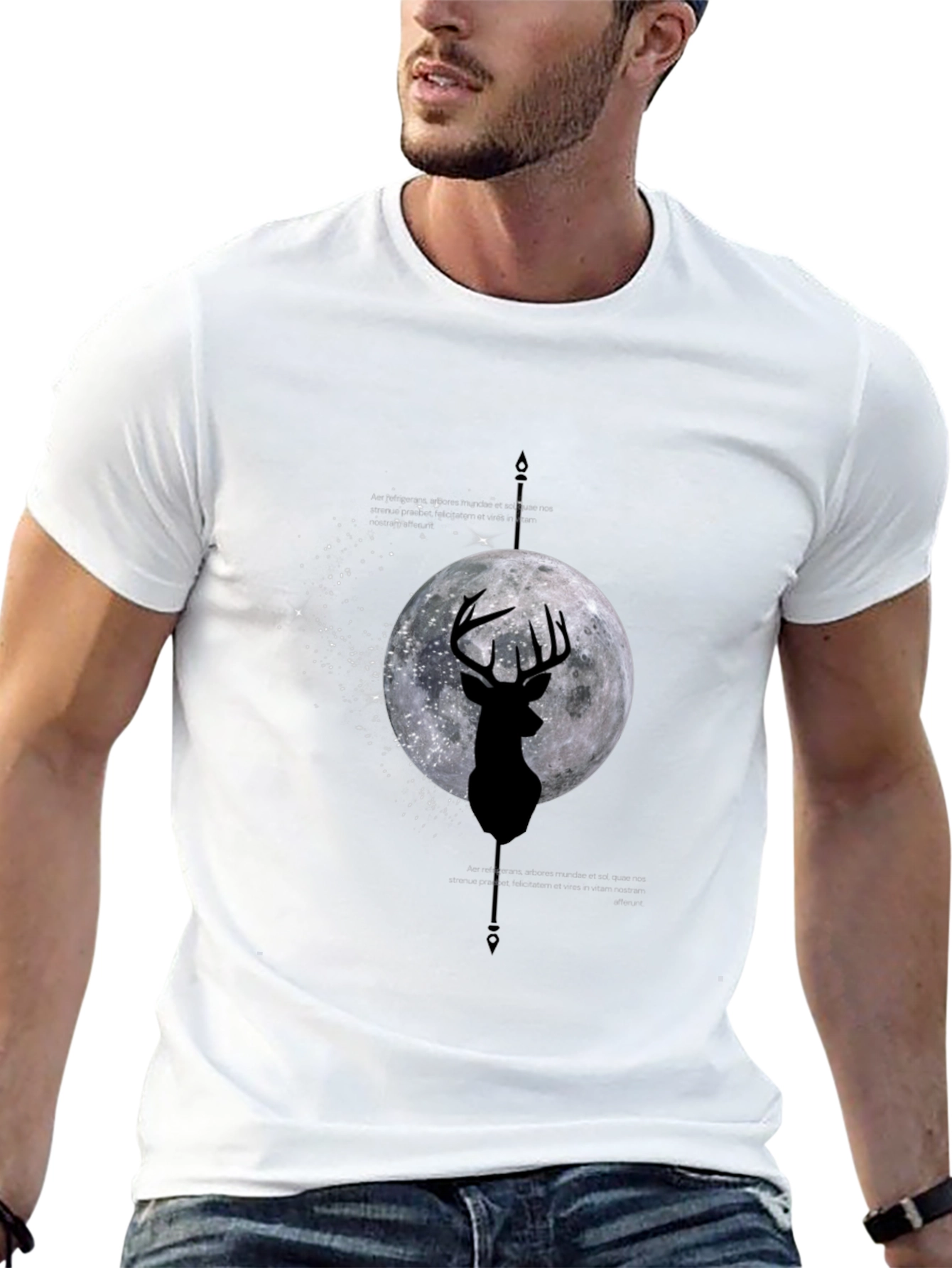 Deer Moon Graphic Tee - Mens Black T-Shirt