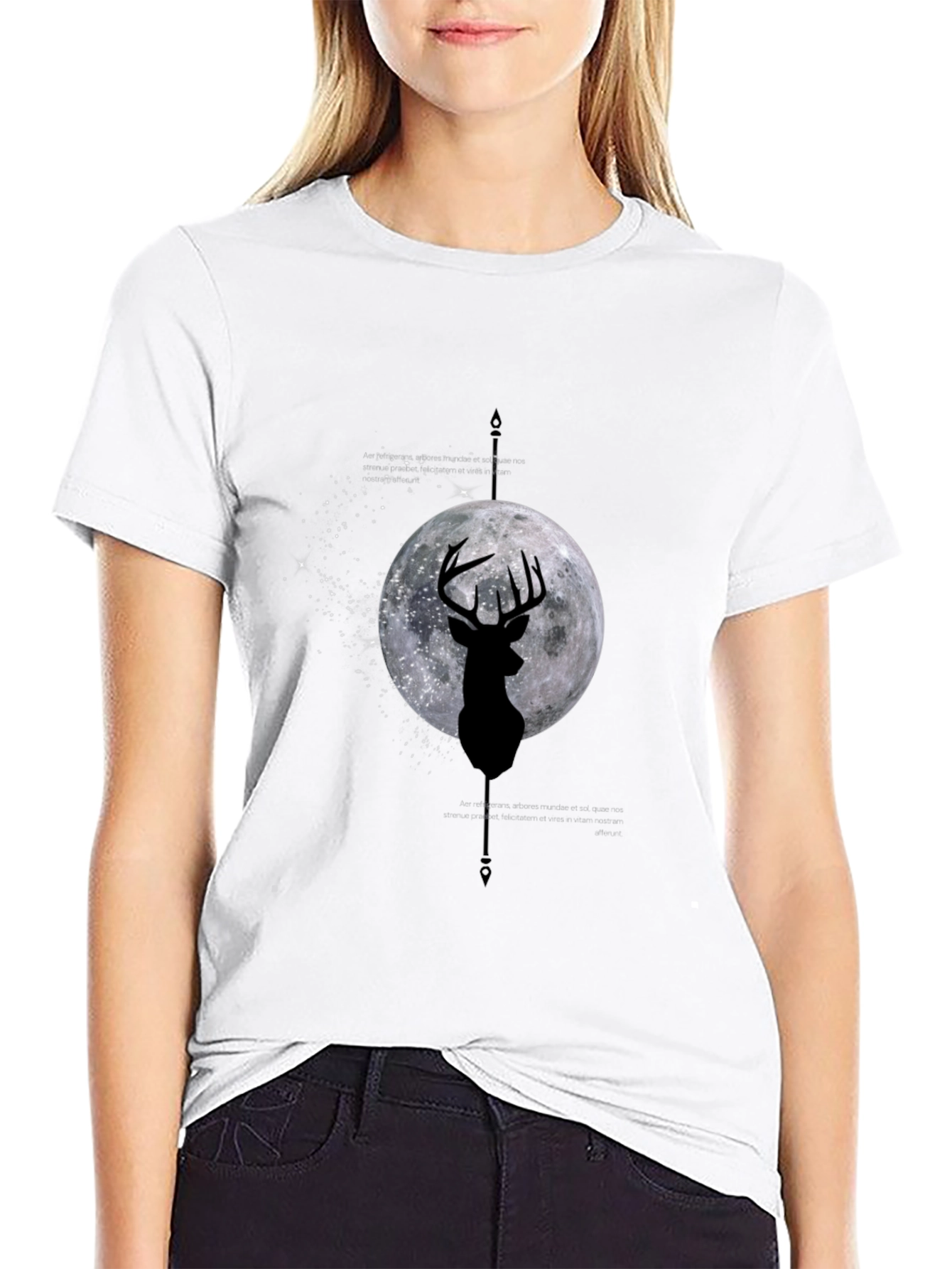 Deer Moon Graphic Tee - Mens Black T-Shirt