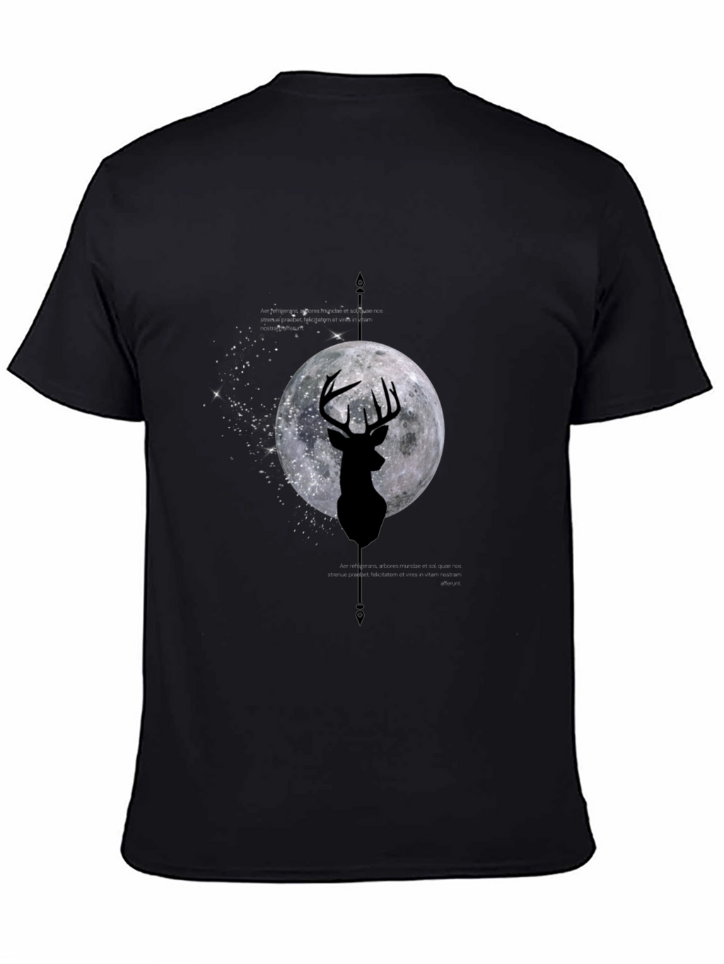 Deer Moon Graphic Tee - Mens Black T-Shirt