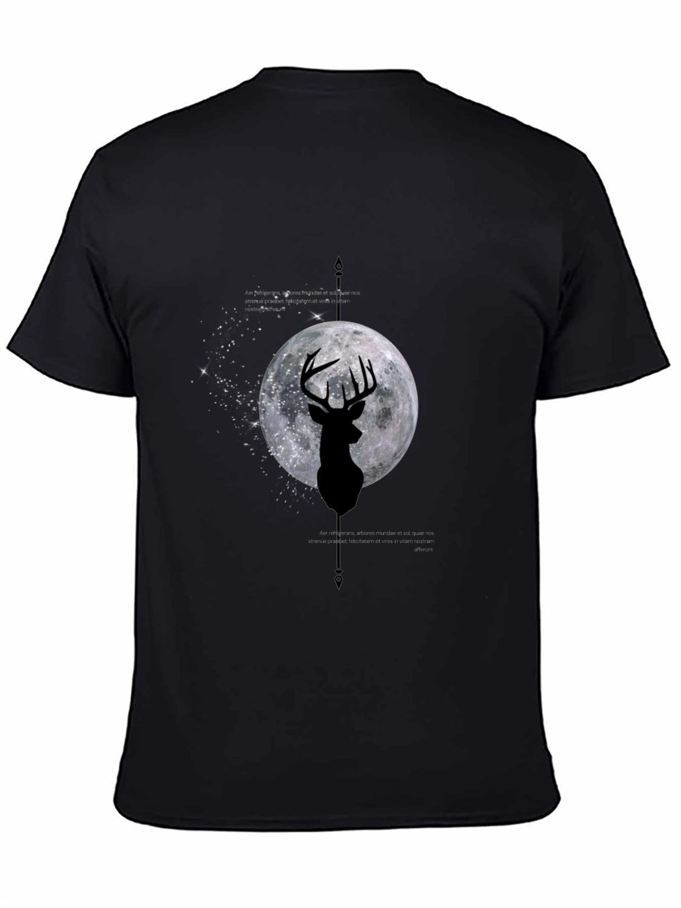 Deer Moon Graphic Tee - Mens Black T-Shirt