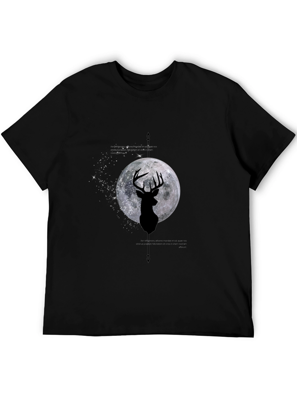 Deer Moon Graphic Tee - Mens Black T-Shirt