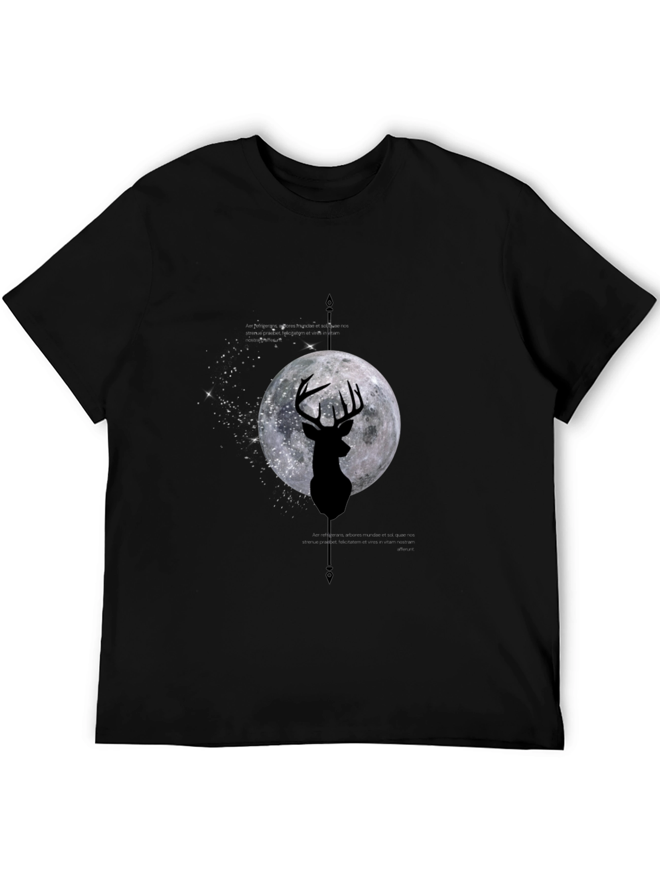 Deer Moon Graphic Tee - Mens Black T-Shirt