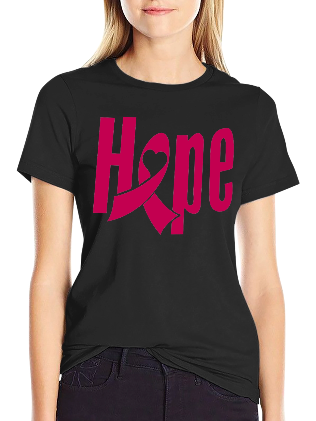 Hope Breast Cancer Awareness Ribbon T-Shirt