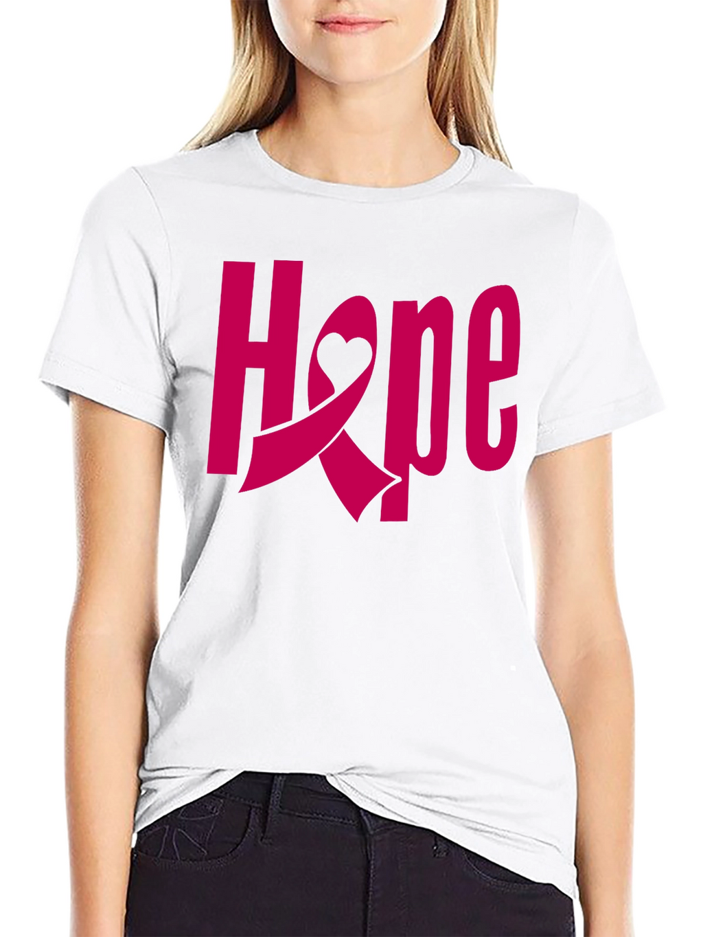 Hope Breast Cancer Awareness Ribbon T-Shirt