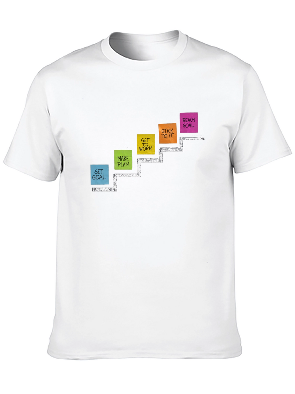 Goal Steps Graphic Print Black T-Shirt