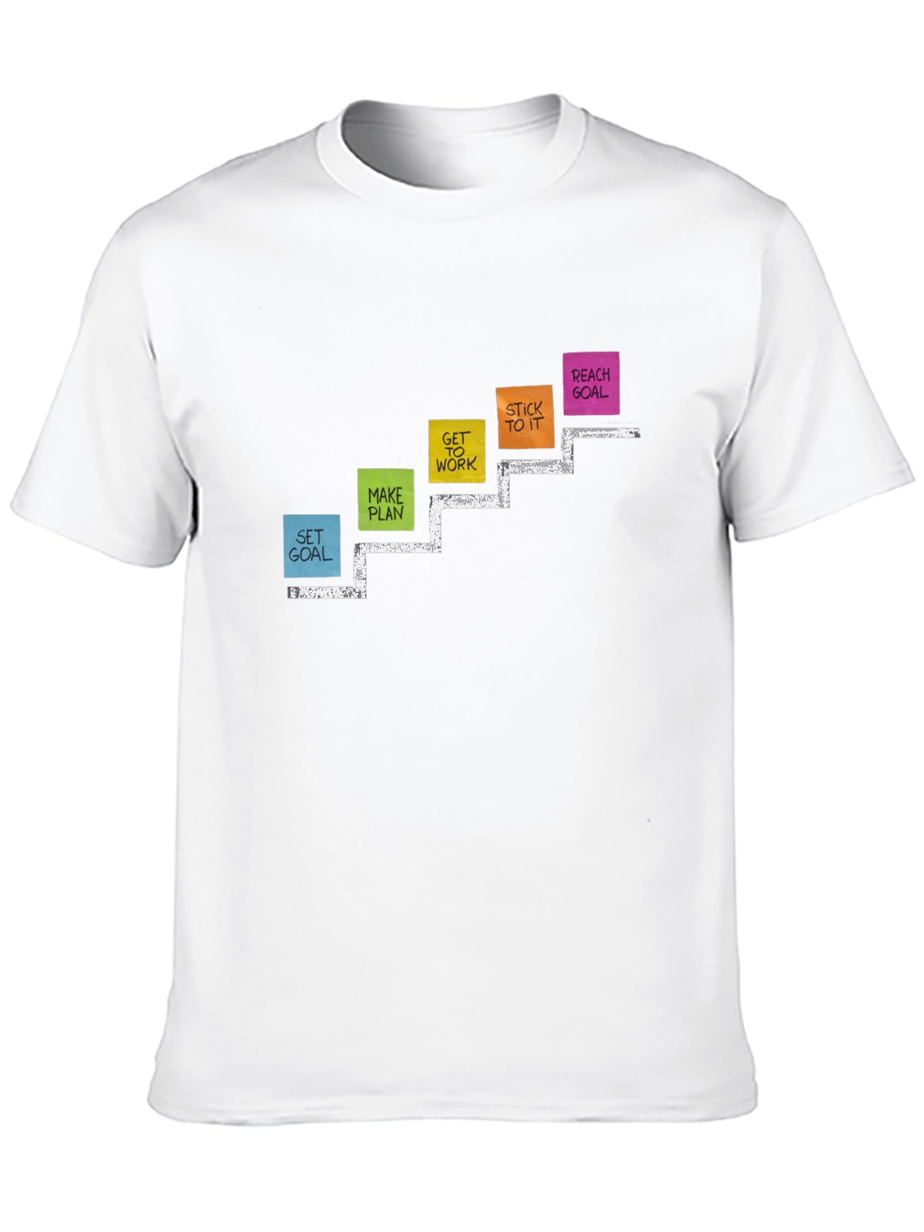 Goal Steps Graphic Print Black T-Shirt