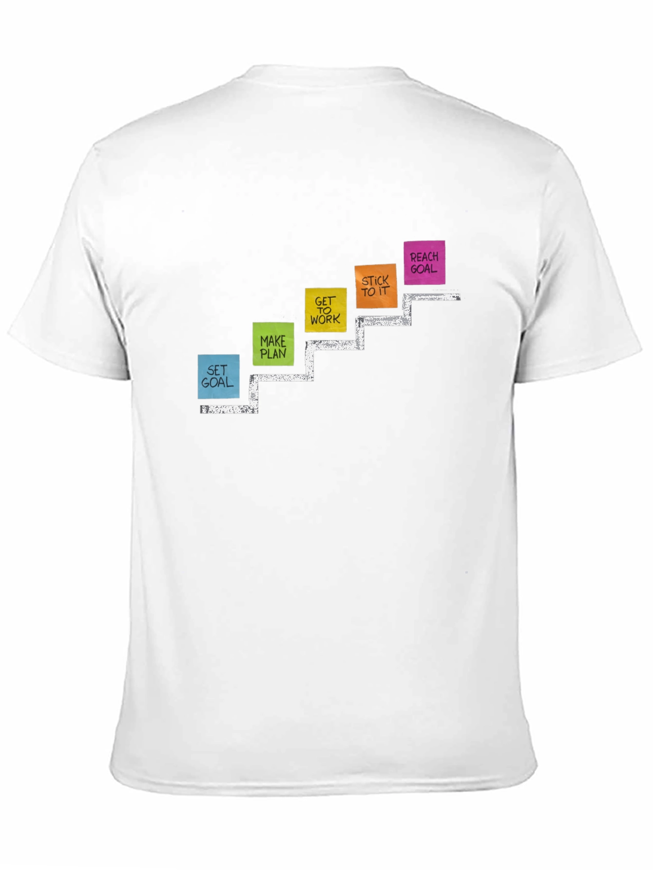 Goal Steps Graphic Print Black T-Shirt
