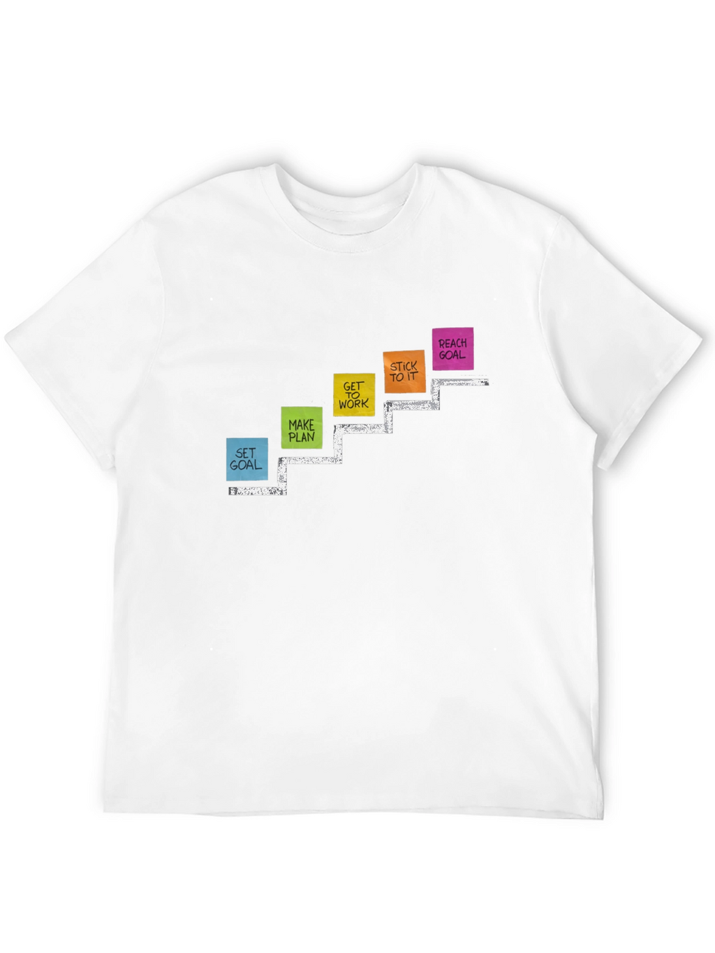 Goal Steps Graphic Print Black T-Shirt