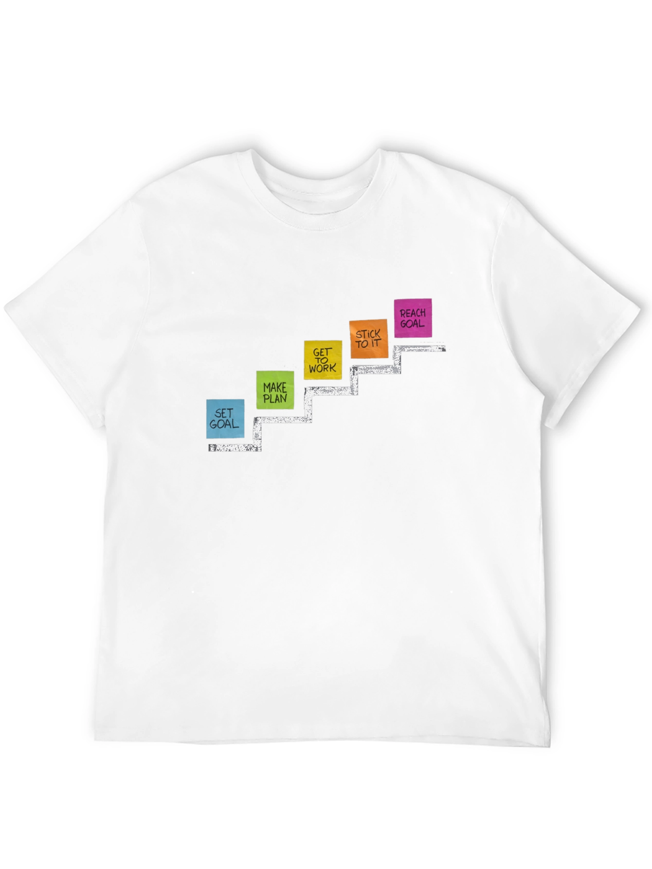 Goal Steps Graphic Print Black T-Shirt