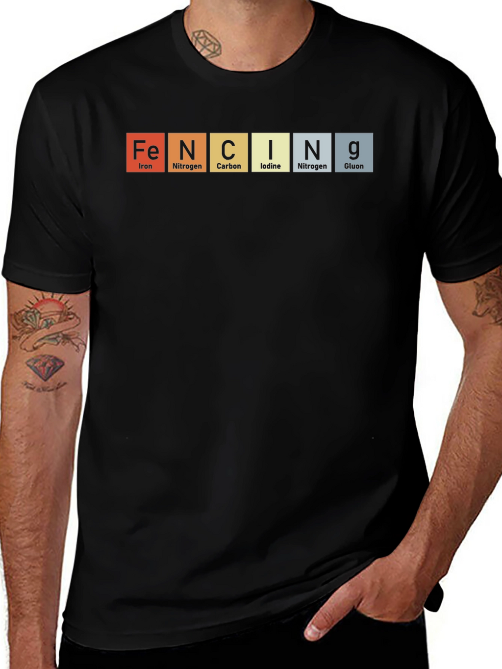 FENCING Elements T-Shirt - Periodic Table Design