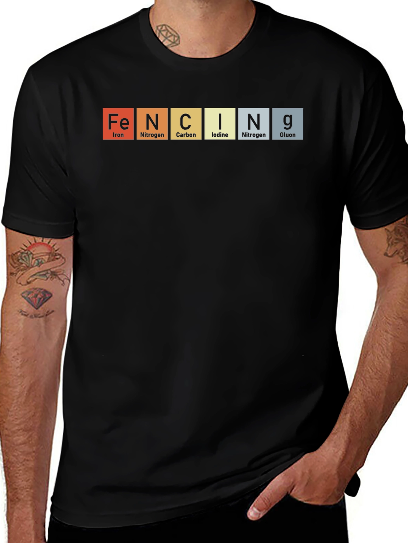 FENCING Elements T-Shirt - Periodic Table Design