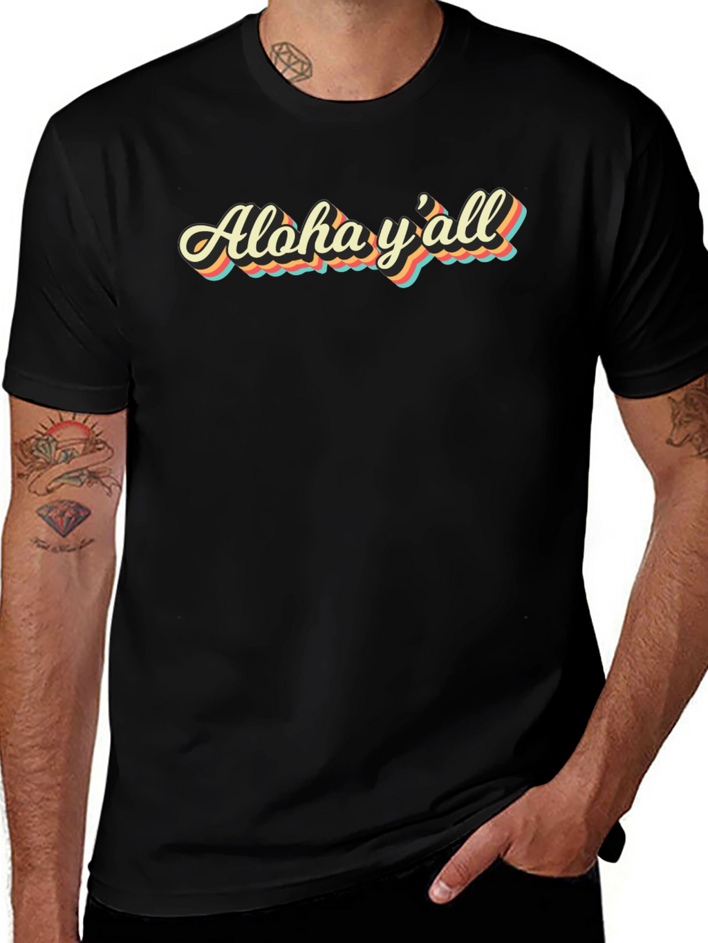 Aloha Yall Graphic Tee - Retro Style T-Shirt