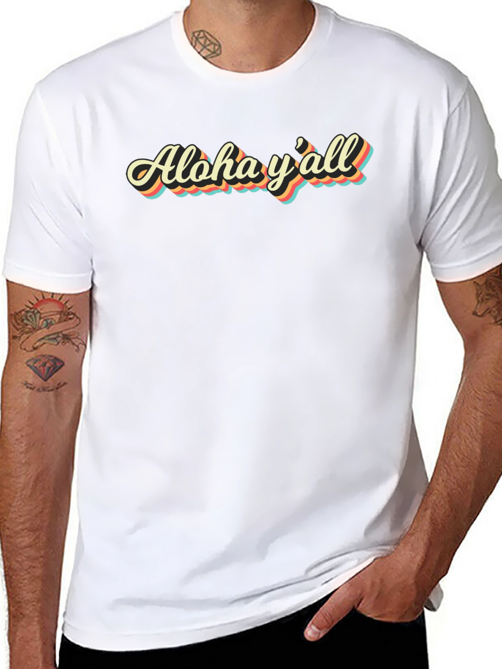 Aloha Yall Graphic Tee - Retro Style T-Shirt