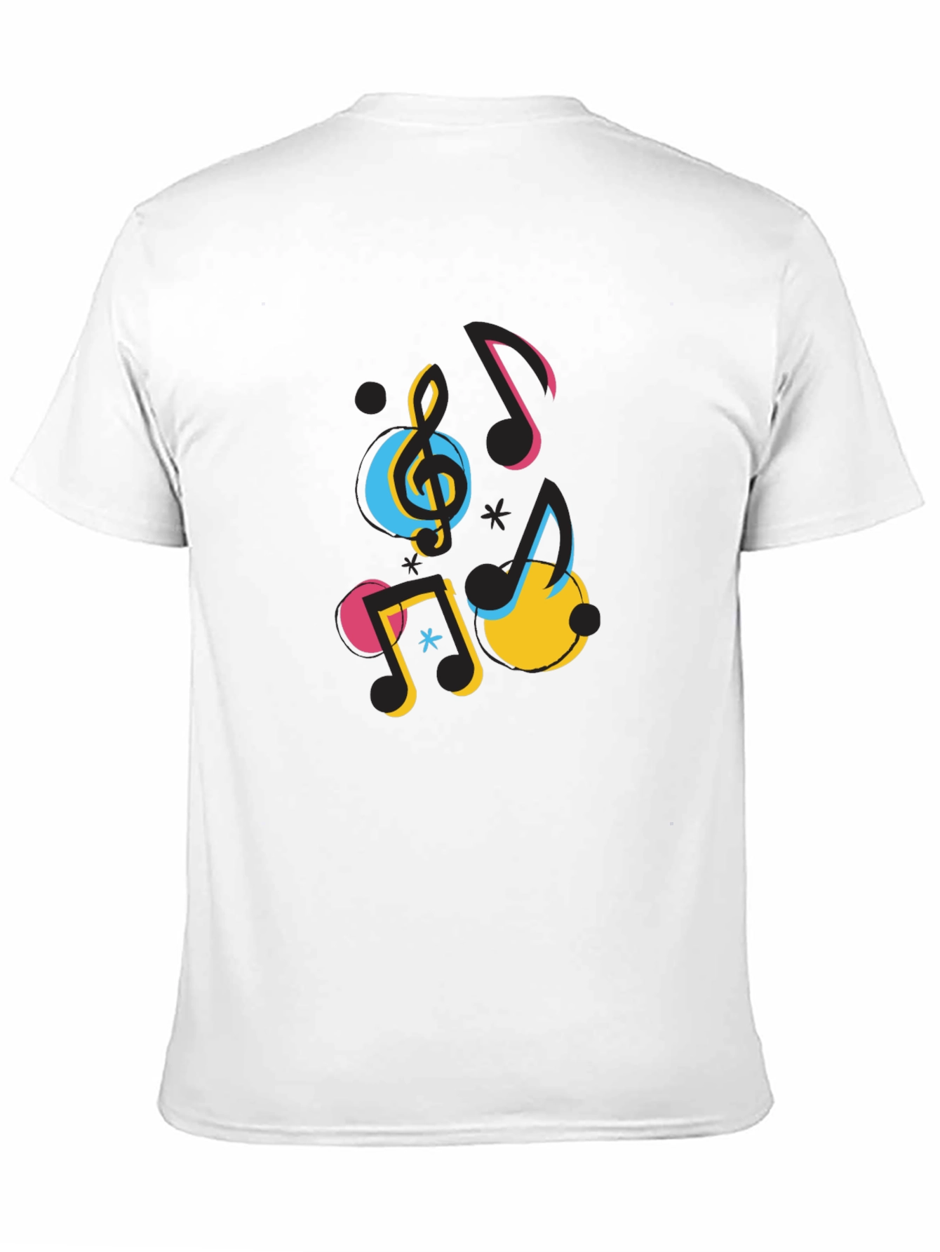 Musical Notes Graphic Print Black T-Shirt