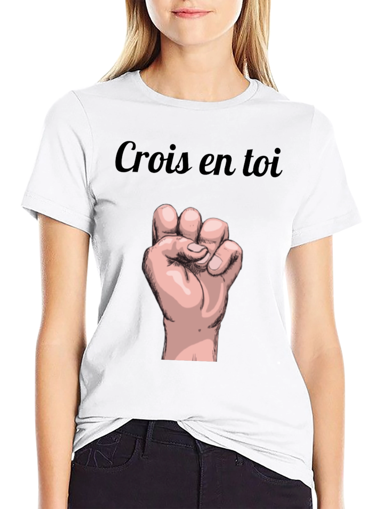 Crois en Toi Black Graphic Tee
