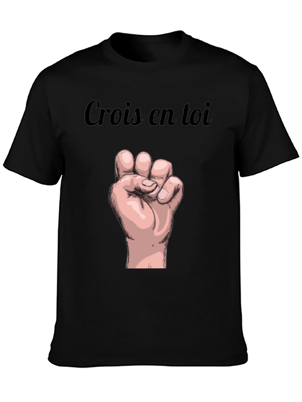 Crois en Toi Black Graphic Tee