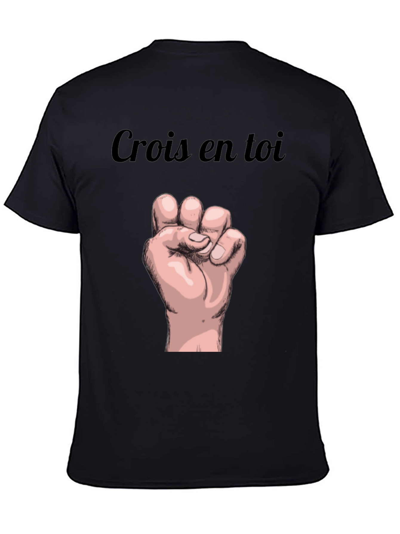 Crois en Toi Black Graphic Tee