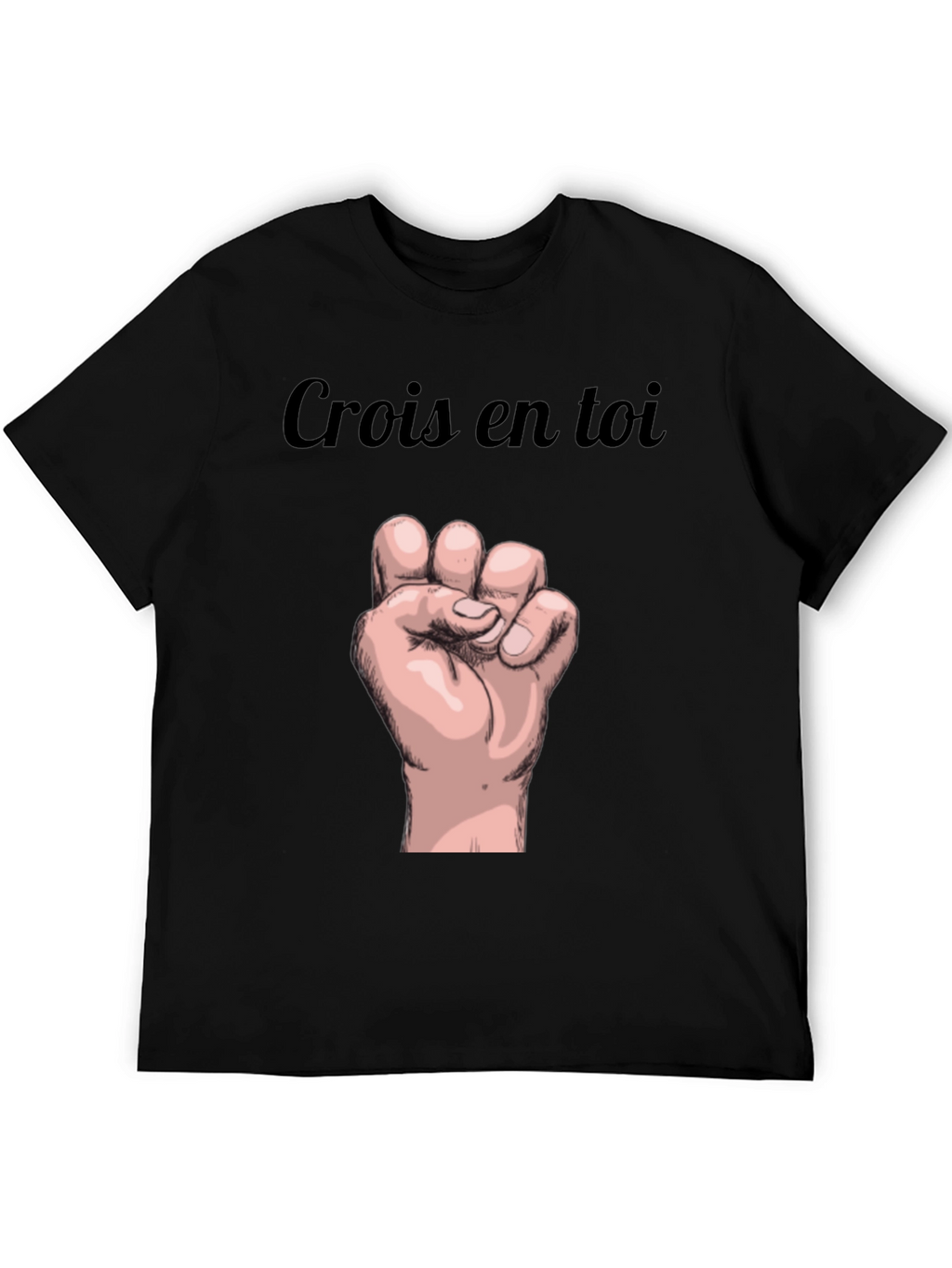 Crois en Toi Black Graphic Tee