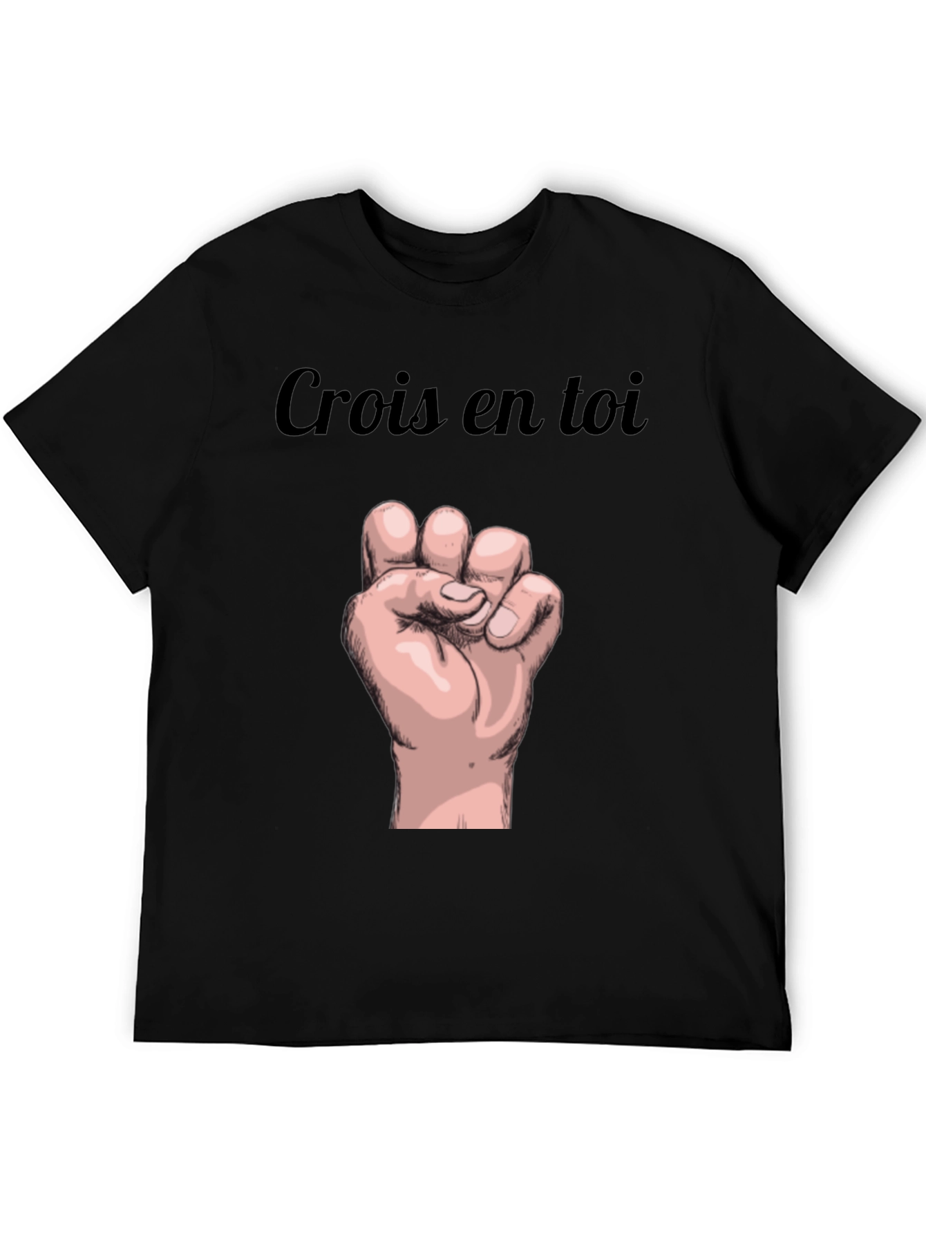 Crois en Toi Black Graphic Tee