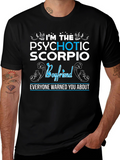 Psychotic Scorpio Boyfriend Graphic T-Shirt
