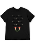 Whimsical Otter Pattern T-Shirt - Mushroom Smile Design