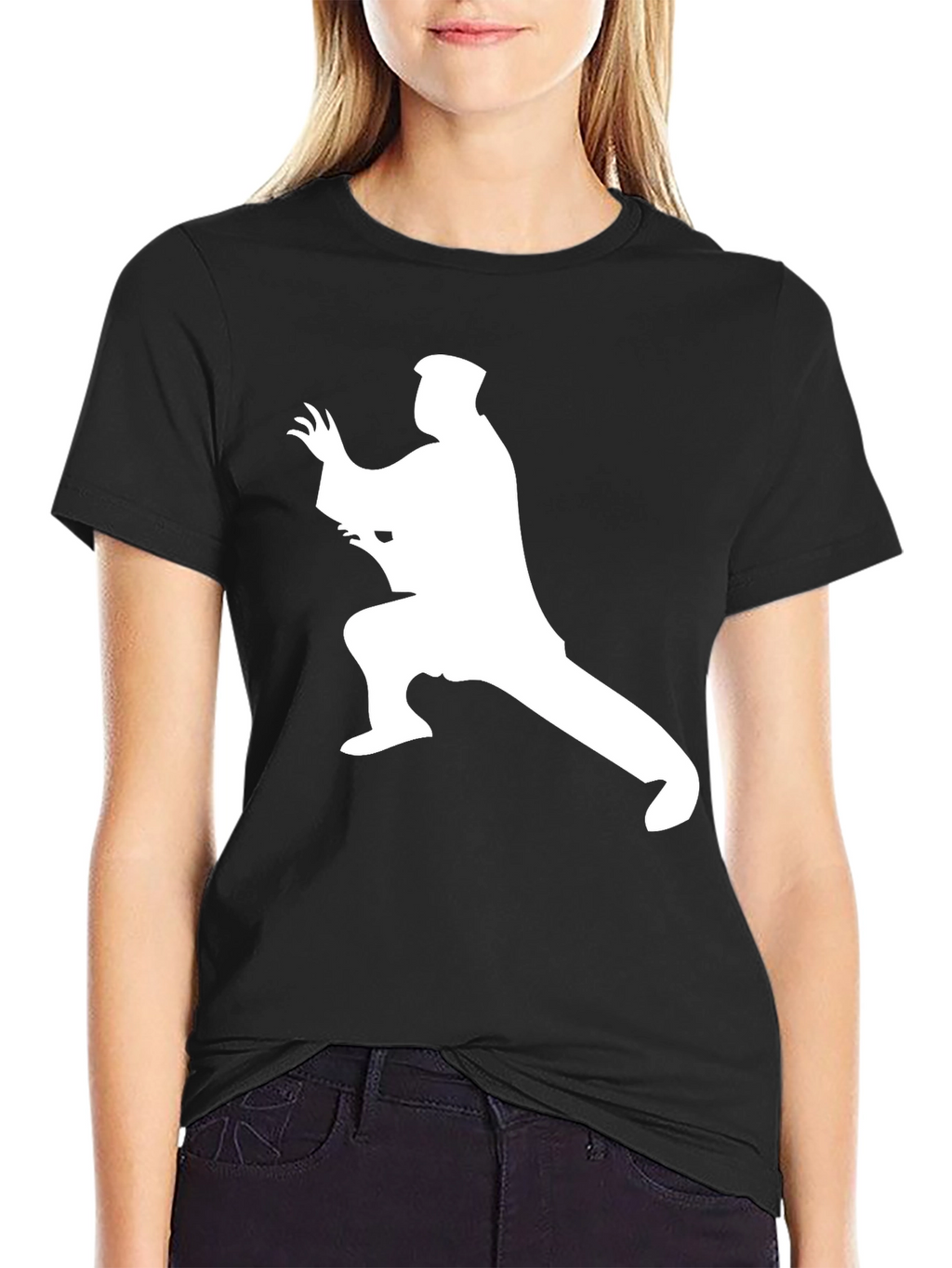 Karate Silhouette Black Graphic Tee